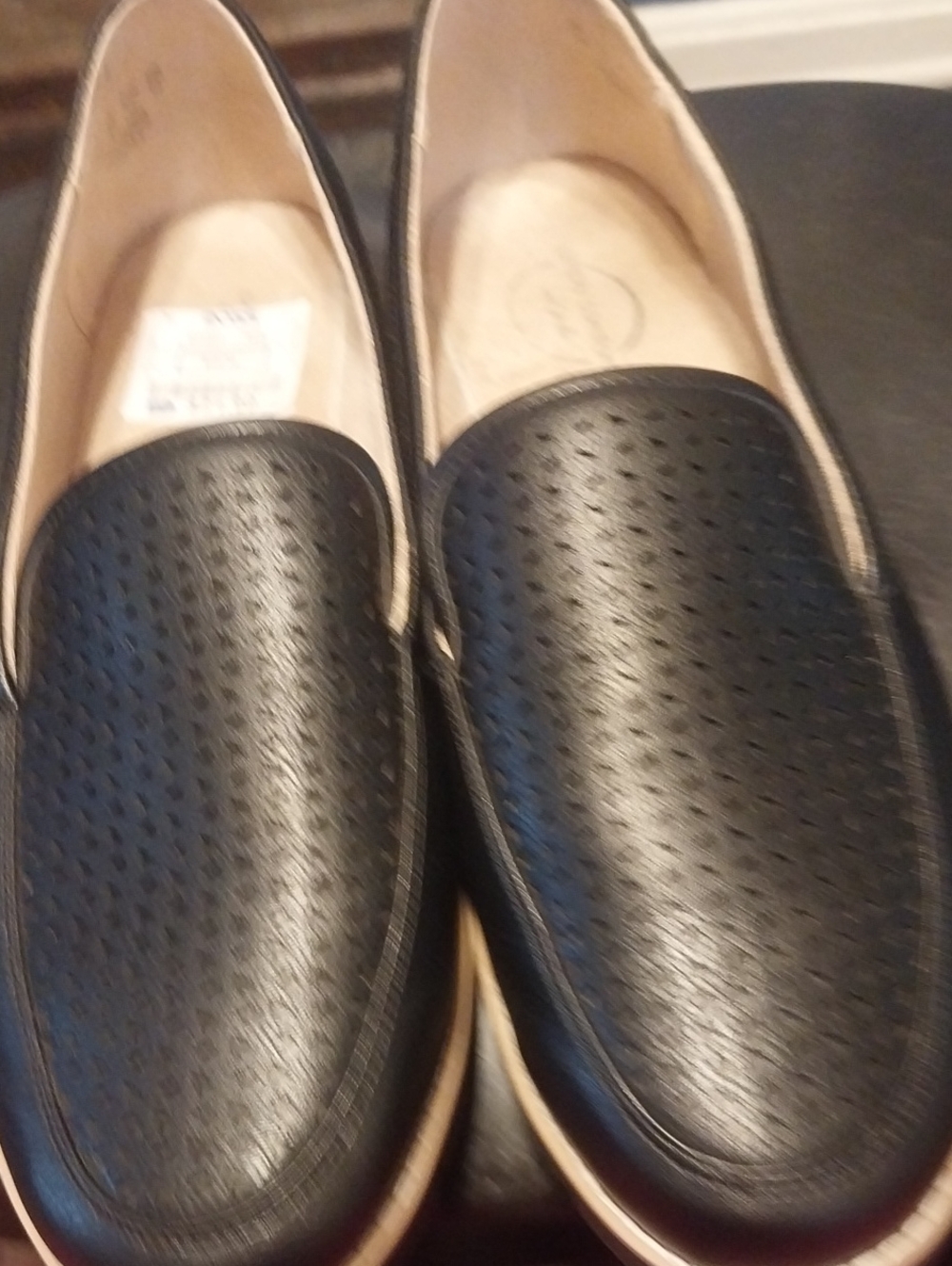 Life Stride Woman's Black Perforated URBAN 2 Slip-On Dress Loafers
